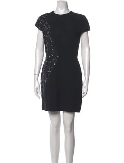 Pre-owned Narciso Rodriguez Graphic Print Mini Dress In Black