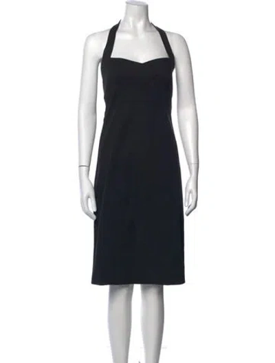 Pre-owned Narciso Rodriguez Halterneck Knee-length Dress In Black