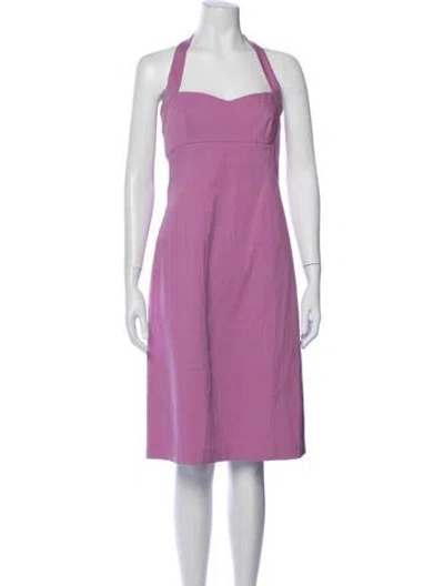 Pre-owned Narciso Rodriguez Halterneck Knee-length Dress In Purple