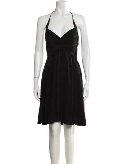 Pre-owned Narciso Rodriguez Halterneck Mini Dress In Black