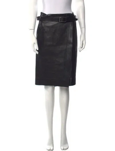 Pre-owned Narciso Rodriguez Hemp Midi Length Skirt In Black