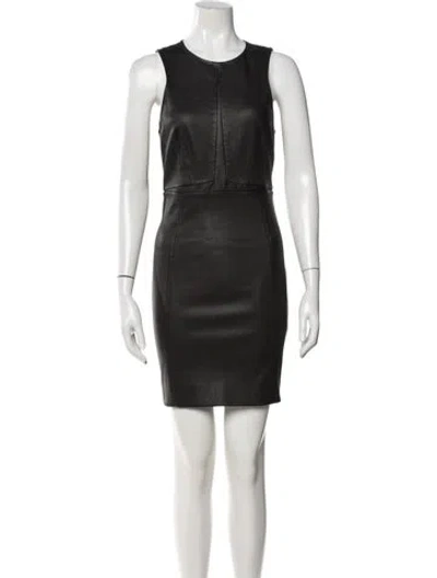 Pre-owned Narciso Rodriguez Lambskin Mini Dress In Black