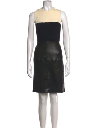 Pre-owned Narciso Rodriguez Lambskin Mini Dress In Black