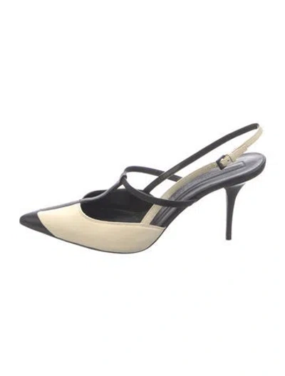 Pre-owned Narciso Rodriguez Leather Colorblock Pattern Flats In Blue