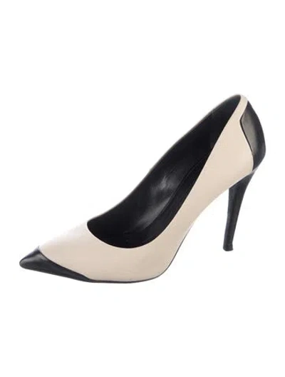 Pre-owned Narciso Rodriguez Leather Colorblock Pattern Pumps In Blue/neutrals