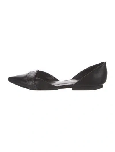 Pre-owned Narciso Rodriguez Leather D'orsay Flats In Black
