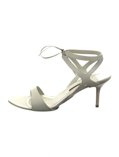 Pre-owned Narciso Rodriguez Leather Flats In Green