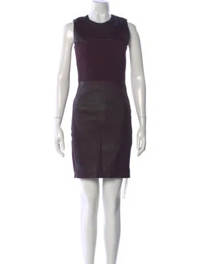 Pre-owned Narciso Rodriguez Leather Mini Dress In Purple