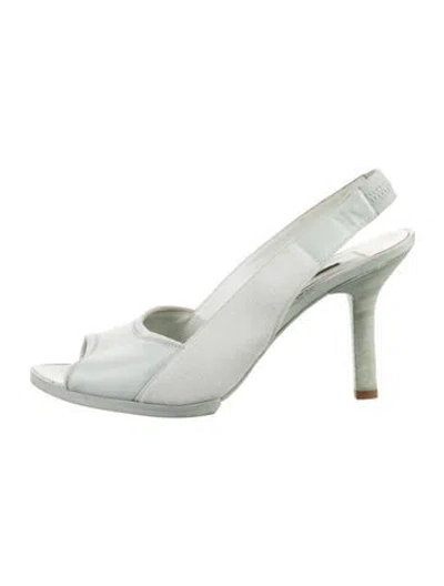 Pre-owned Narciso Rodriguez Leather Slingback Sandals In Blue