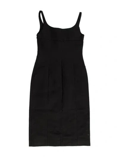 Pre-owned Narciso Rodriguez Linen Knee-length Dress In Black