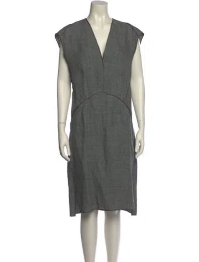 Pre-owned Narciso Rodriguez Linen Knee-length Dress In Gray