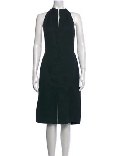 Pre-owned Narciso Rodriguez Linen Knee-length Dress In Green