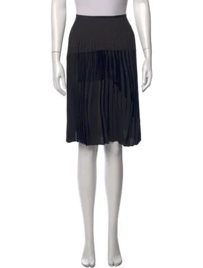 Pre-owned Narciso Rodriguez Linen Midi Length Skirt In Black