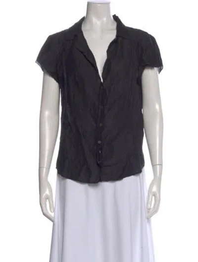 Pre-owned Narciso Rodriguez Linen Short Sleeve Blouse In Black