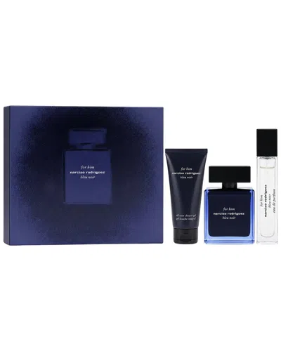 Narciso Rodriguez Men's 3.4oz + 1.7oz + 0.33oz Bleu Noir Edp Gift Set In Blue