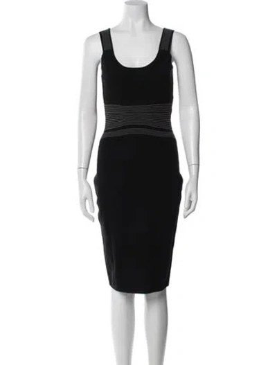 Pre-owned Narciso Rodriguez Merino Wool Knee-length Dress In Black