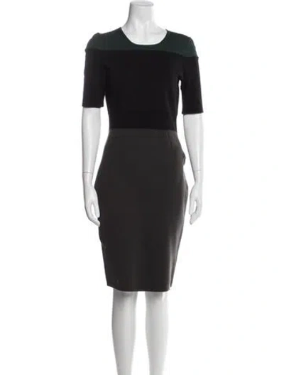 Pre-owned Narciso Rodriguez Merino Wool Knee-length Dress In Black