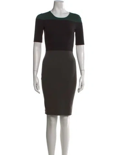 Pre-owned Narciso Rodriguez Merino Wool Knee-length Dress In Gray