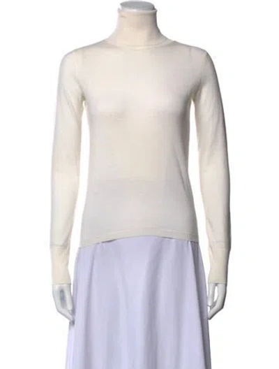 Pre-owned Narciso Rodriguez Merino Wool Turtleneck Sweater In Neutrals