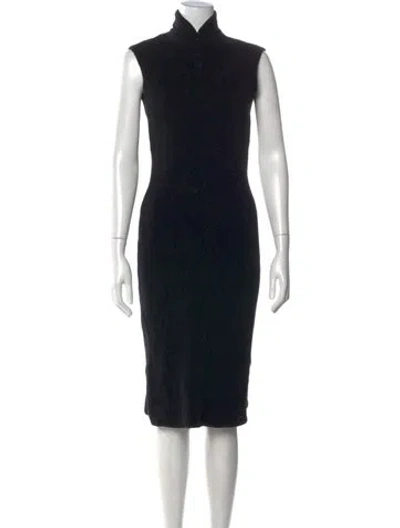 Pre-owned Narciso Rodriguez Mock Neck Knee-length Dress In Black