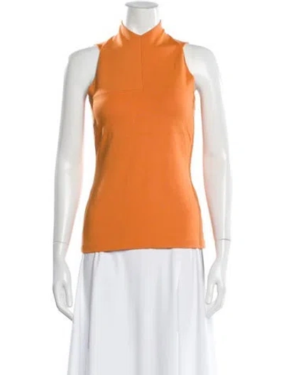 Pre-owned Narciso Rodriguez Mock Neck Sleeveless Top In Orange