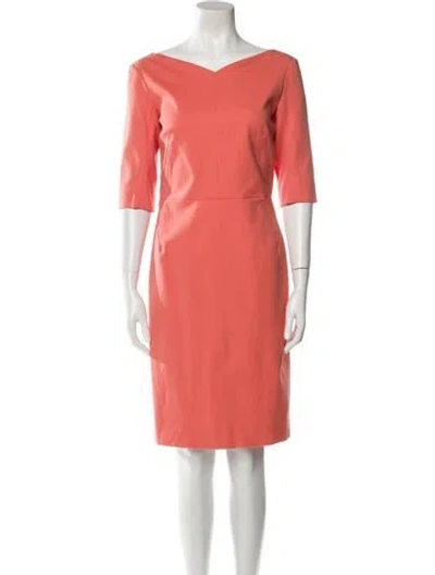 Pre-owned Narciso Rodriguez Off-the-shoulder Knee-length Dress In Orange