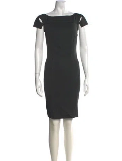 Pre-owned Narciso Rodriguez Off-the-shoulder Mini Dress In Gray