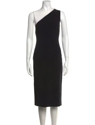 Pre-owned Narciso Rodriguez One-shoulder Knee-length Dress In Black