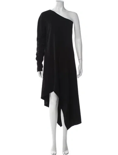 Pre-owned Narciso Rodriguez One-shoulder Long Dress In Black