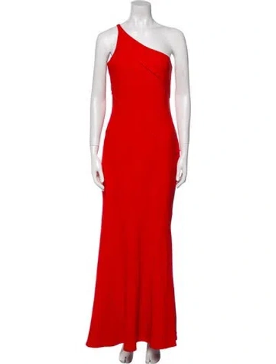 Pre-owned Narciso Rodriguez One-shoulder Long Dress In Orange
