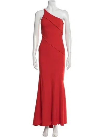 Pre-owned Narciso Rodriguez One-shoulder Long Dress In Orange