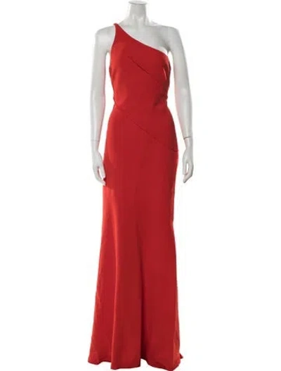 Pre-owned Narciso Rodriguez One-shoulder Long Dress In Red