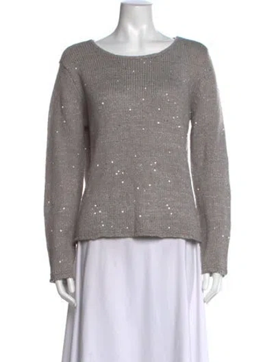 Pre-owned Narciso Rodriguez Patterned Crew Neck Sweater In Grey