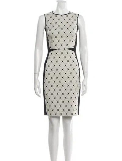 Pre-owned Narciso Rodriguez Patterned Knee-length Dress In Black/white