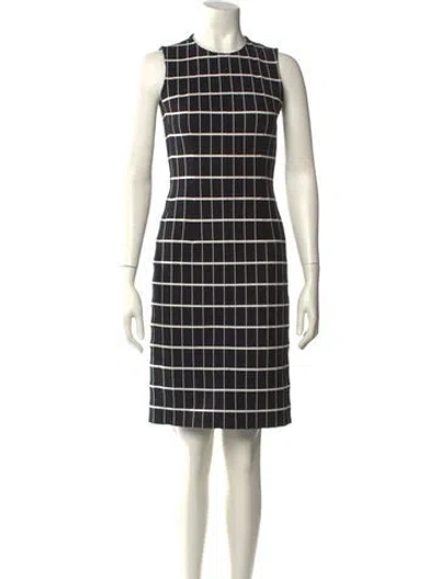 Pre-owned Narciso Rodriguez Plaid Print Knee-length Dress In Black