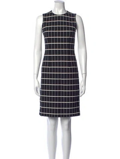 Pre-owned Narciso Rodriguez Plaid Print Knee-length Dress In Black