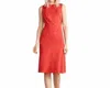 Narciso Rodriguez Pleated Virgin Wool Dress In Red In Red