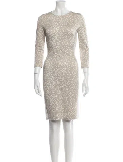 Pre-owned Narciso Rodriguez Printed Knee-length Dress In Gray