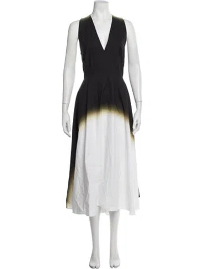 Pre-owned Narciso Rodriguez Printed Midi Length Dress In Black