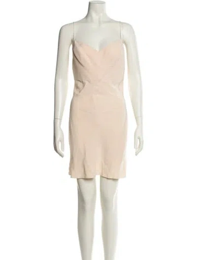 Pre-owned Narciso Rodriguez Satin Mini Dress In Neutral