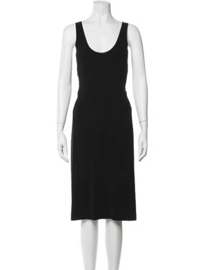 Pre-owned Narciso Rodriguez Scoop Neck Knee-length Dress In Black
