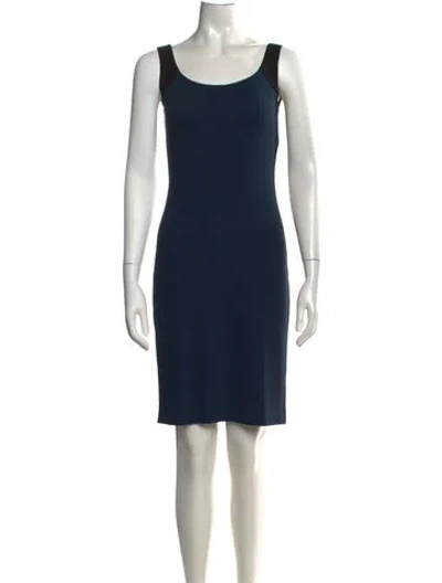 Pre-owned Narciso Rodriguez Scoop Neck Knee-length Dress In Blue
