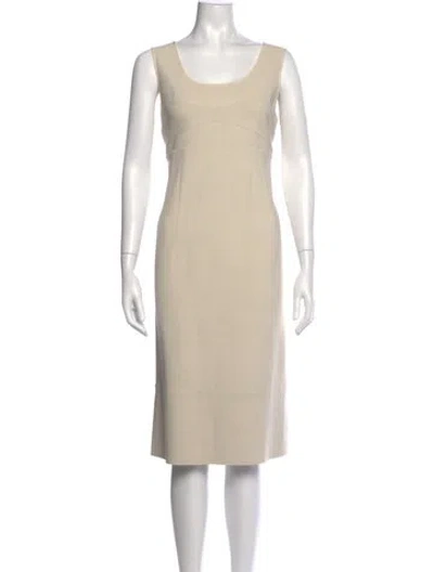 Pre-owned Narciso Rodriguez Scoop Neck Knee-length Dress In Neutral