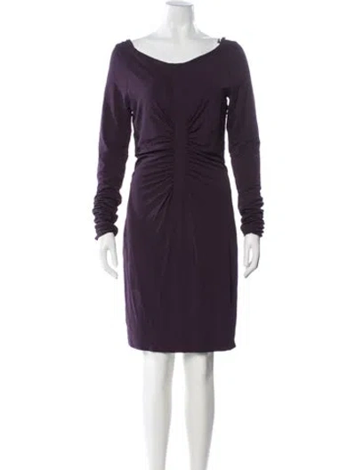 Pre-owned Narciso Rodriguez Scoop Neck Knee-length Dress In Purple