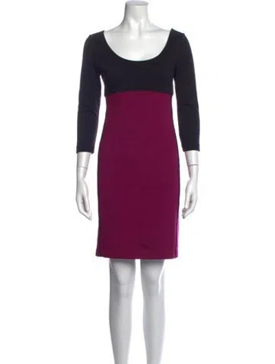 Pre-owned Narciso Rodriguez Scoop Neck Knee-length Dress In Purple