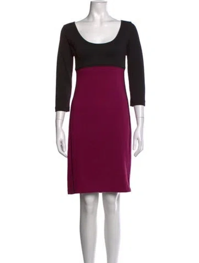 Pre-owned Narciso Rodriguez Scoop Neck Knee-length Dress In Purple