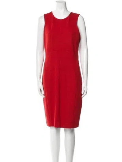 Pre-owned Narciso Rodriguez Scoop Neck Knee-length Dress In Red