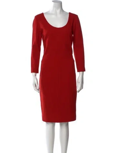 Pre-owned Narciso Rodriguez Scoop Neck Knee-length Dress In Red