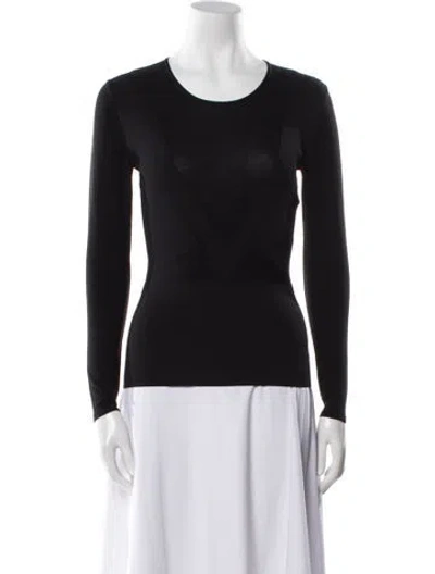 Pre-owned Narciso Rodriguez Scoop Neck Long Sleeve Top In Black