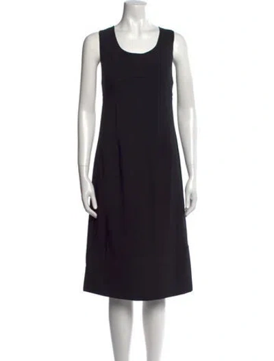 Pre-owned Narciso Rodriguez Scoop Neck Midi Length Dress In Black
